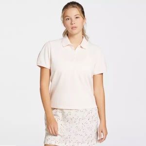 Calia by Carrie Underwood Light Pink Pique Puff Sleeve Golf Polo NWT